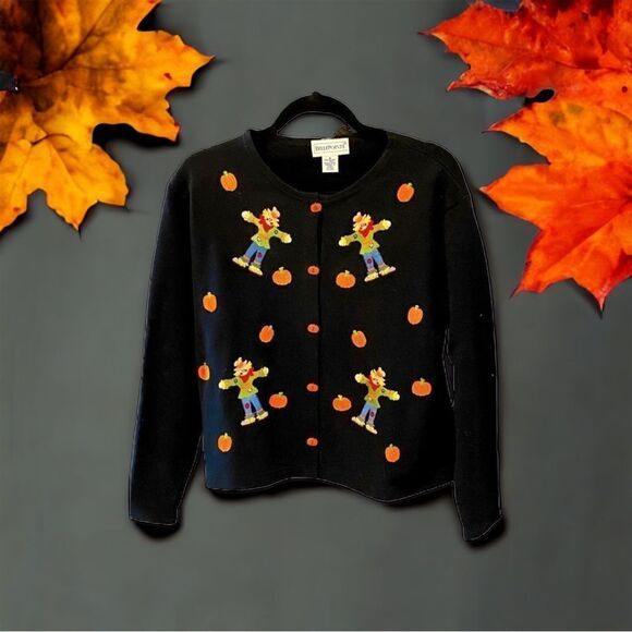 Bellepointe scarecrow embroidered pumpkin shaped buttons Grannycore - Picture 6 of 14